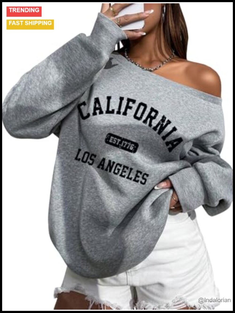 Women Graphic Off Shoulder Oversized Sweatshirt One Shoulder Slouchy